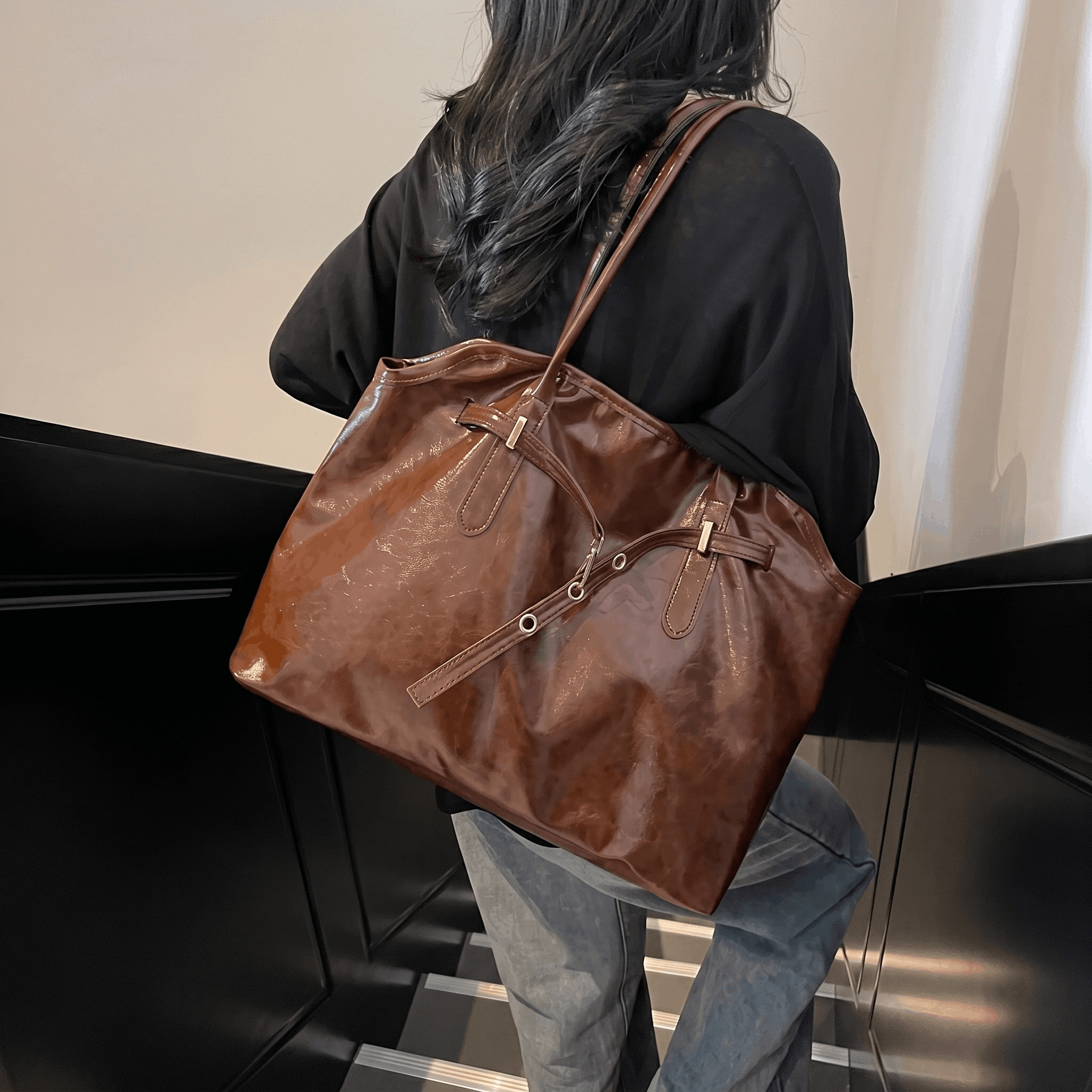 Tenly - Bolsa de Mano Retro Grande