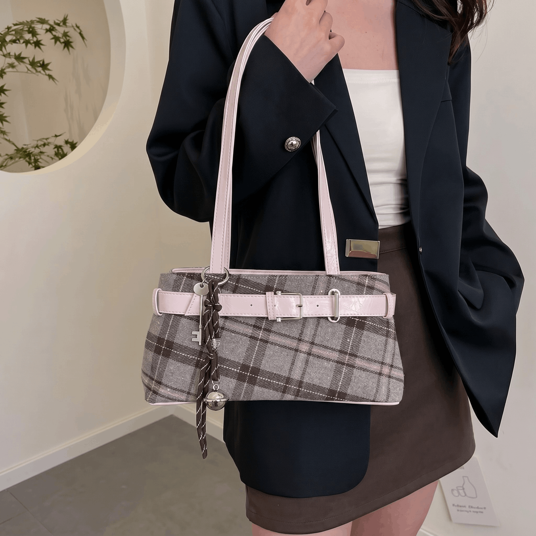 Tevis - Bolso de Hombro Retro a Cuadros