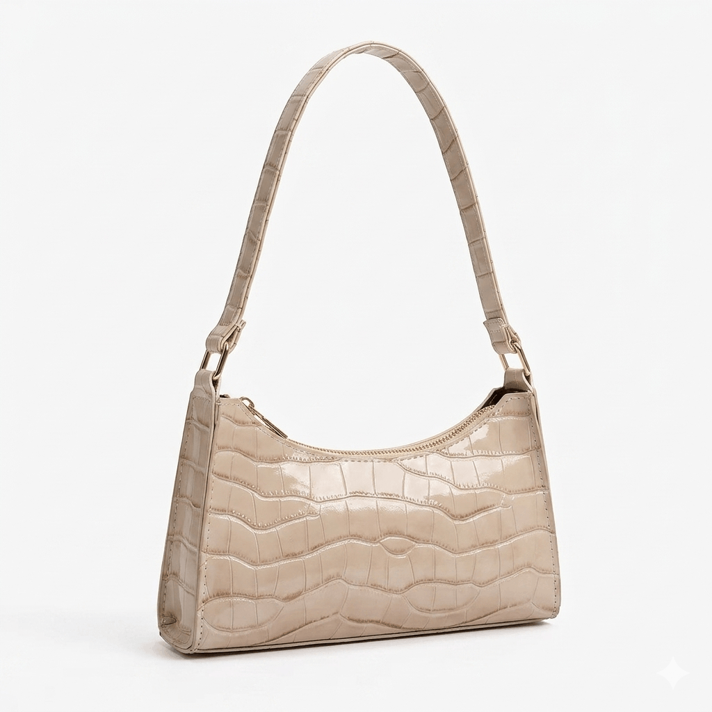 Porset - Bolsa de Hombro Con Textura de Cocodrilo