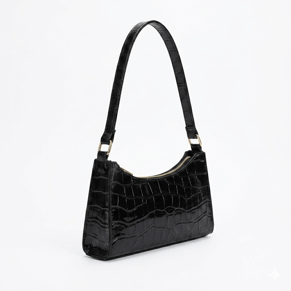 Porset - Bolsa de Hombro Con Textura de Cocodrilo