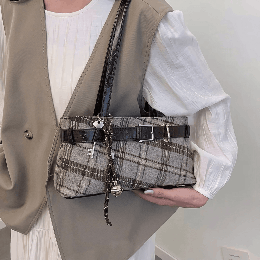 Tevis - Bolso de Hombro Retro a Cuadros